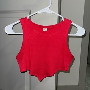 Red Cropped Tank Top